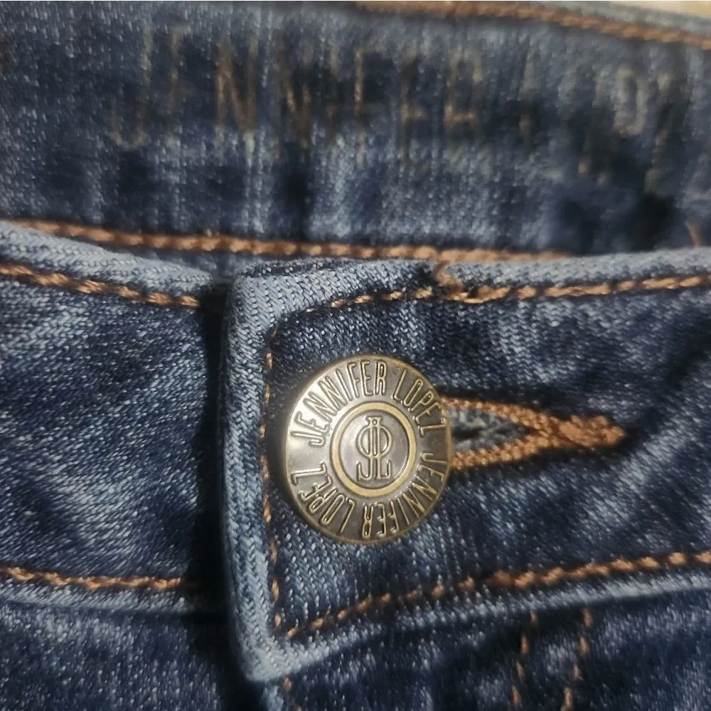 Jennifer Lopez 6 Dark Blue Full Length Pockets Zipper Women’s Jeans